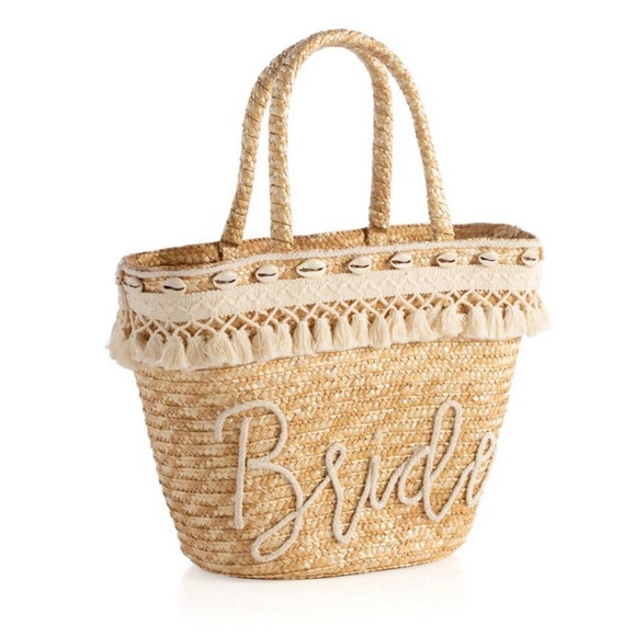 NWOT BRIDE Straw Tote White - Picture 2 of 3